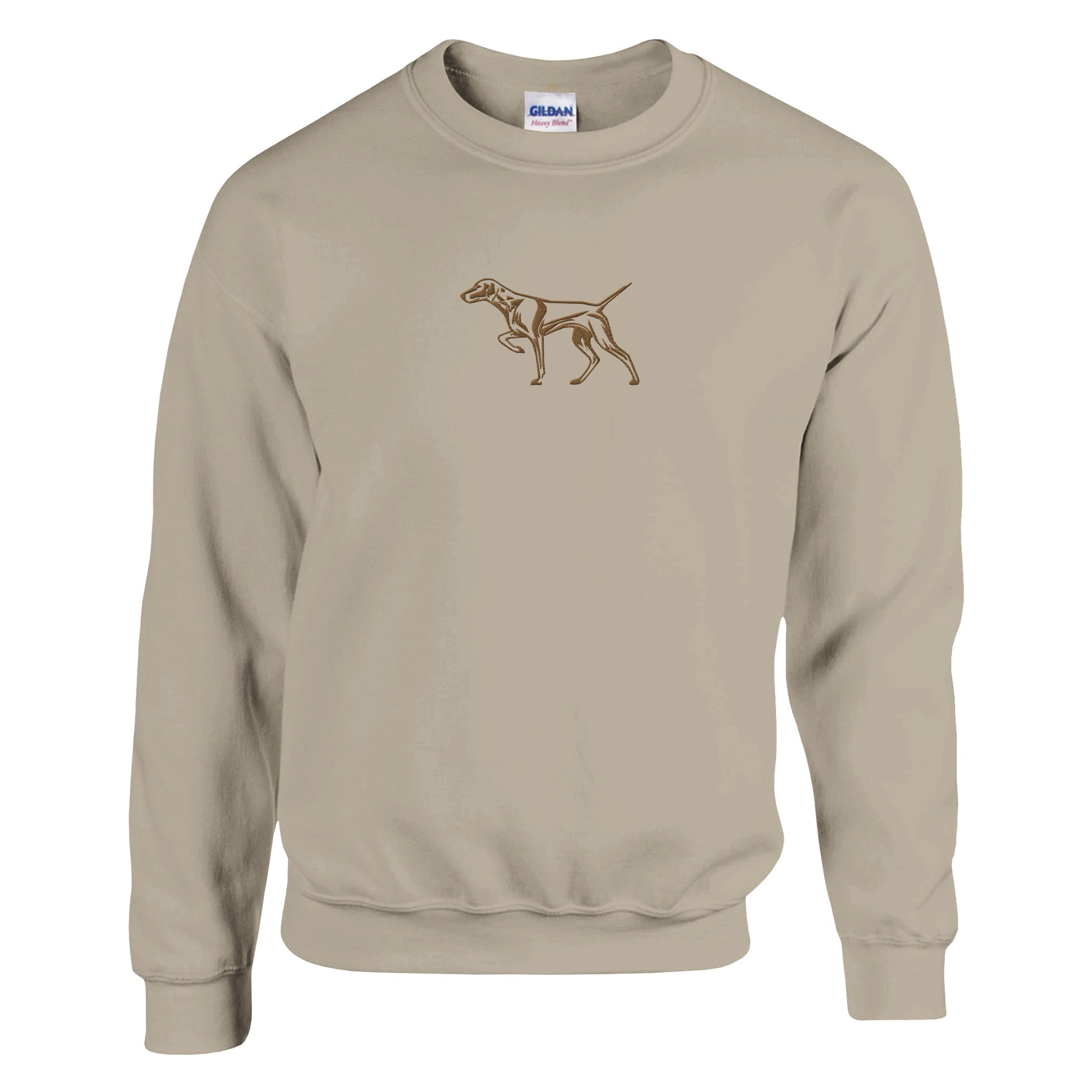 ein Sweatshirt mit einer hochwertigen Vizsla Stickerei